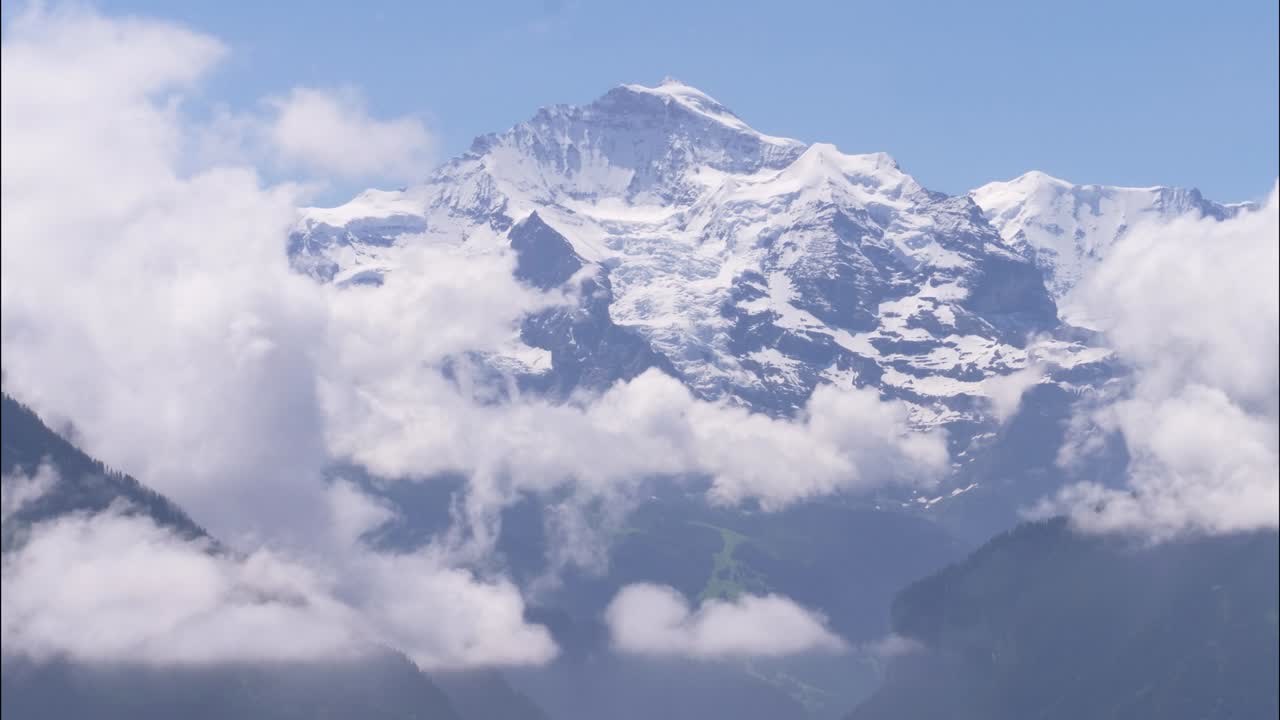 Time lapse of Jungfrau mountain in Switzerland