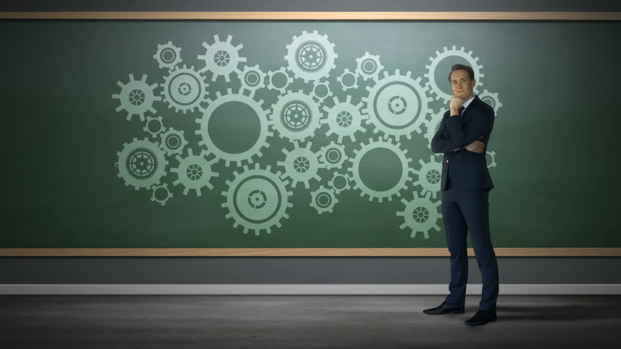 hombre de negocios de pie con los brazos cruzados