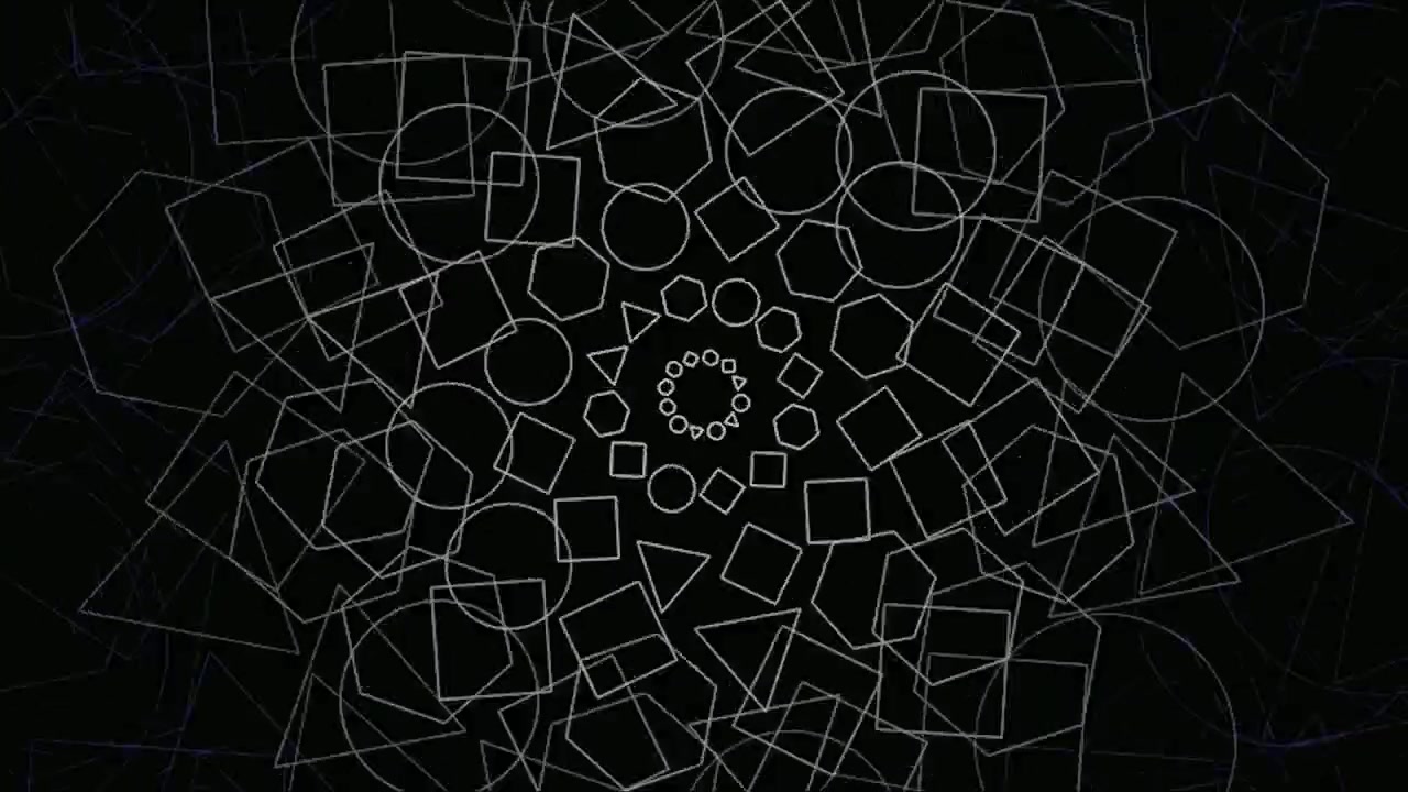 Animazione astratta di mandala geometrico con forme rotanti