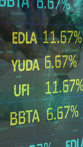 animación del mercado de valores sobre diversas personas de negocios en el almacén