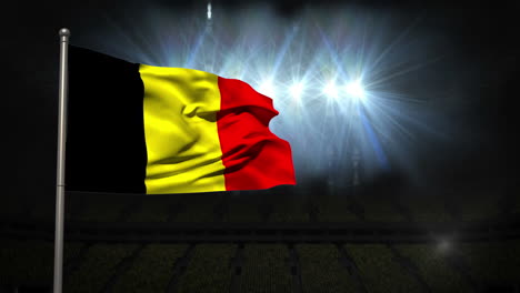 Belgium-national-flag-waving-on-flagpole