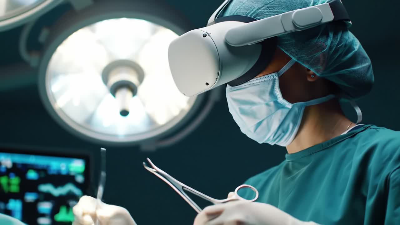 Surgeon Utilizing Virtual Reality Technology for Enhanced Surgical Precision and Immersive Training in an Operating Room Environment