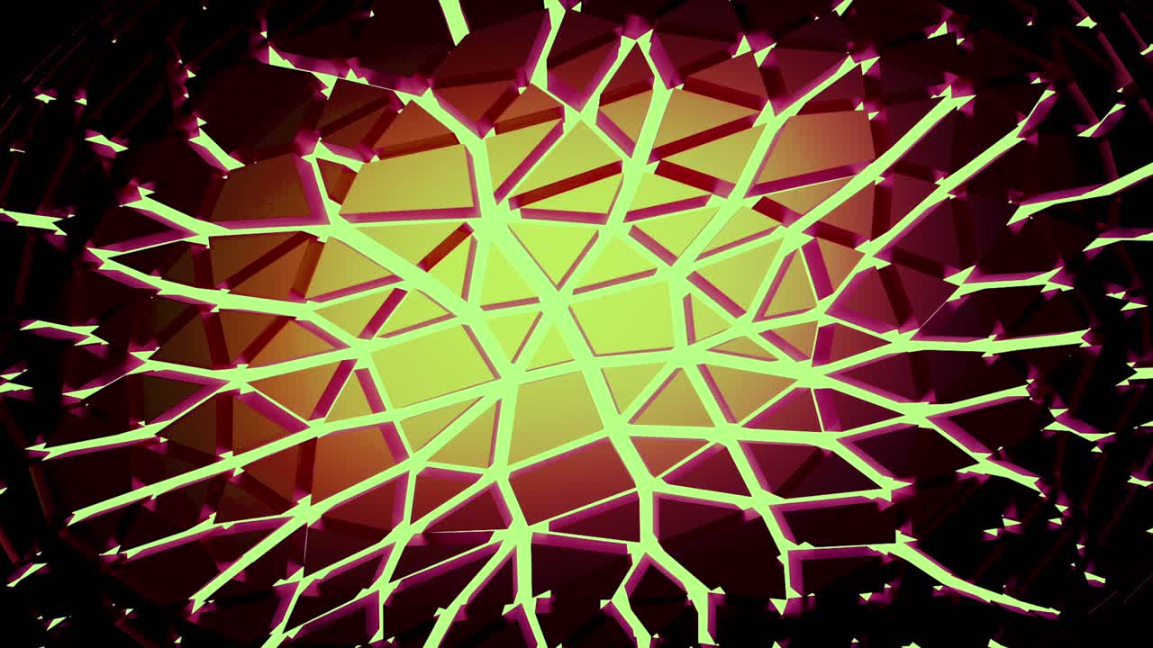 formas geométricas 3d abstractas con un ambiente futurista y psicodélico