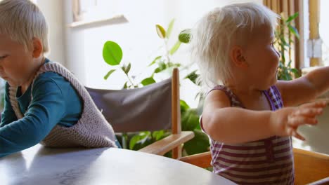 kids playing with clay in a comfortable home 4k