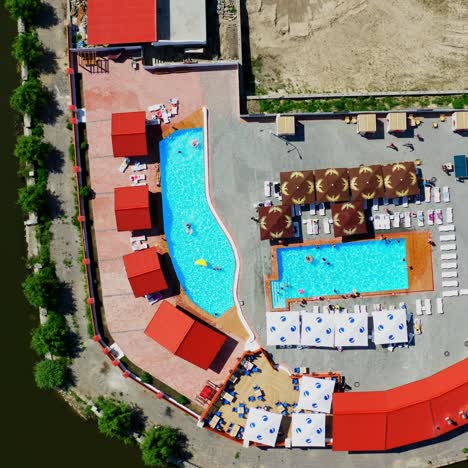 aerial view of pool complex