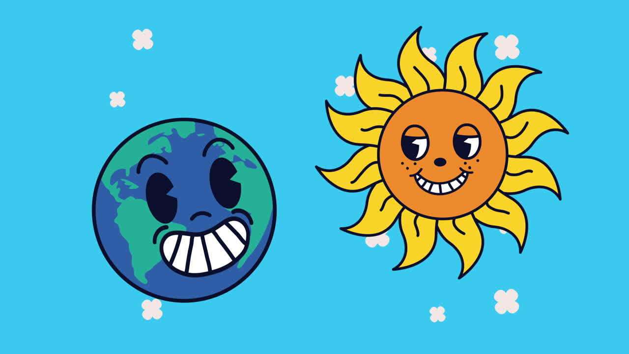 선 카와이 만화 캐릭터 애니메이션