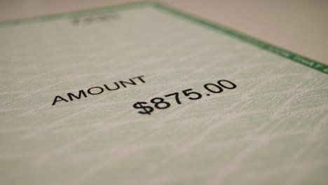 detail of an income check amount