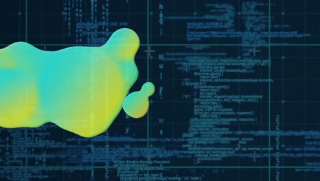 animación de la mancha sobre el procesamiento de datos en fondo negro