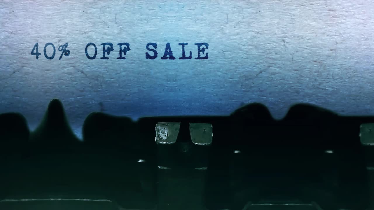 40% Off Sale Typed on Vintage Typewriter