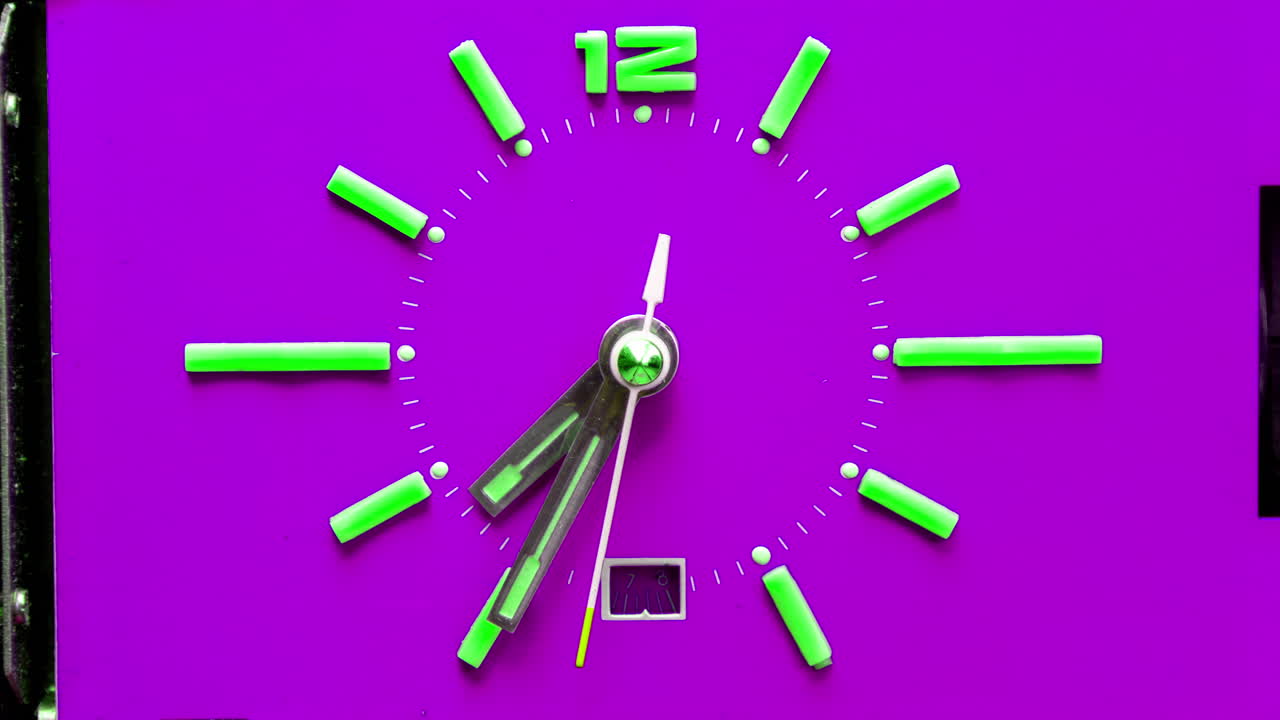 Cool blue retro clock in stop motion