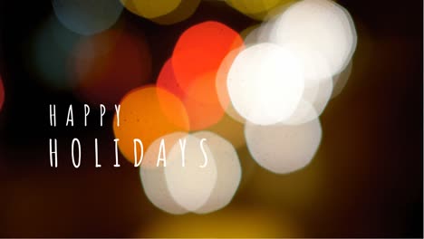 Happy-Holidays-text-and-colorful-lights-4k