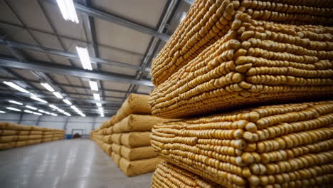 corn storage in a warehouse