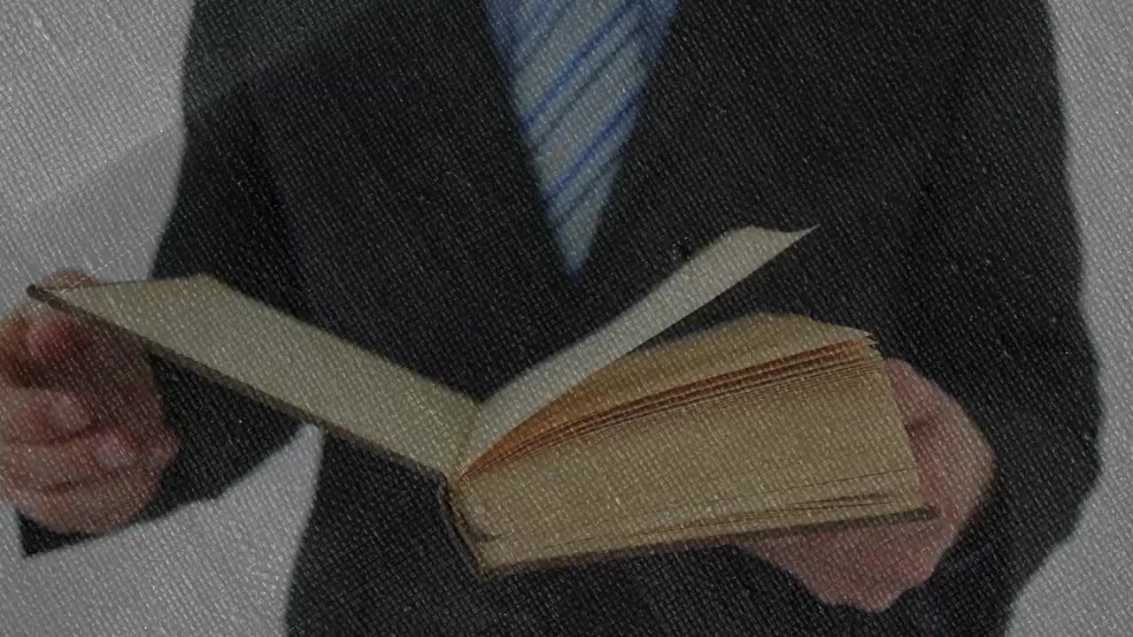 Con rapido sfoglio, un editore sfoglia le pagine, poi seleziona una pagina, apre un libro e appiattisce le pagine.