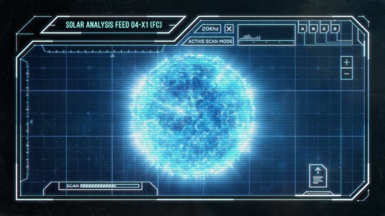 Blue Star Analysis Scan - Futuristic Computer HUD