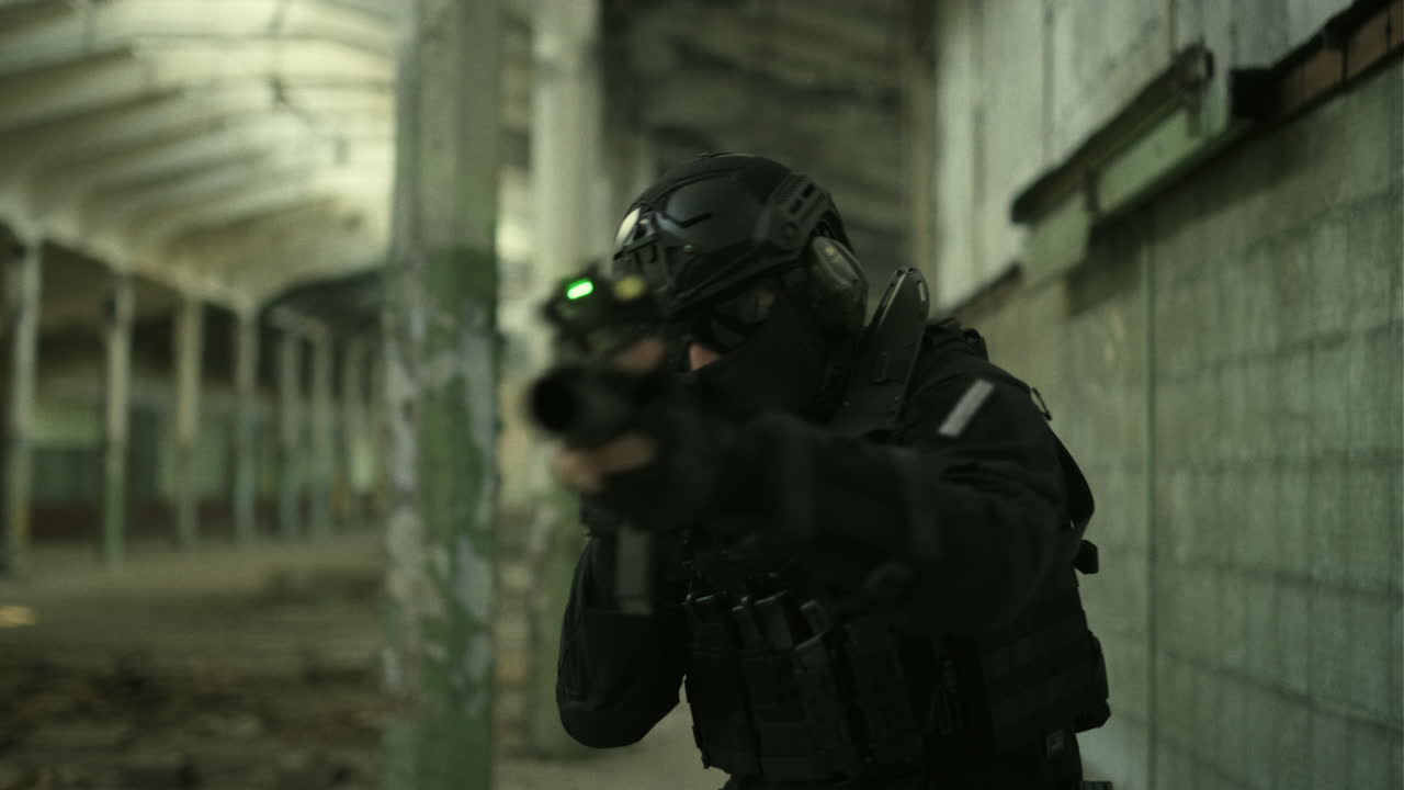 Military Personnel in Urban Setting