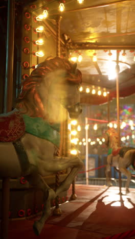 vintage carousel horse with lights