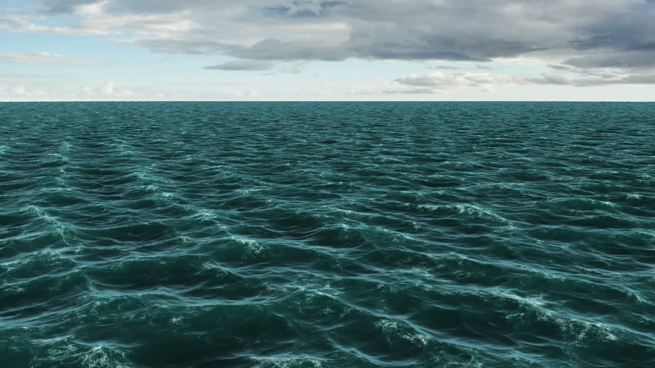 Digitally generated blue ocean moving