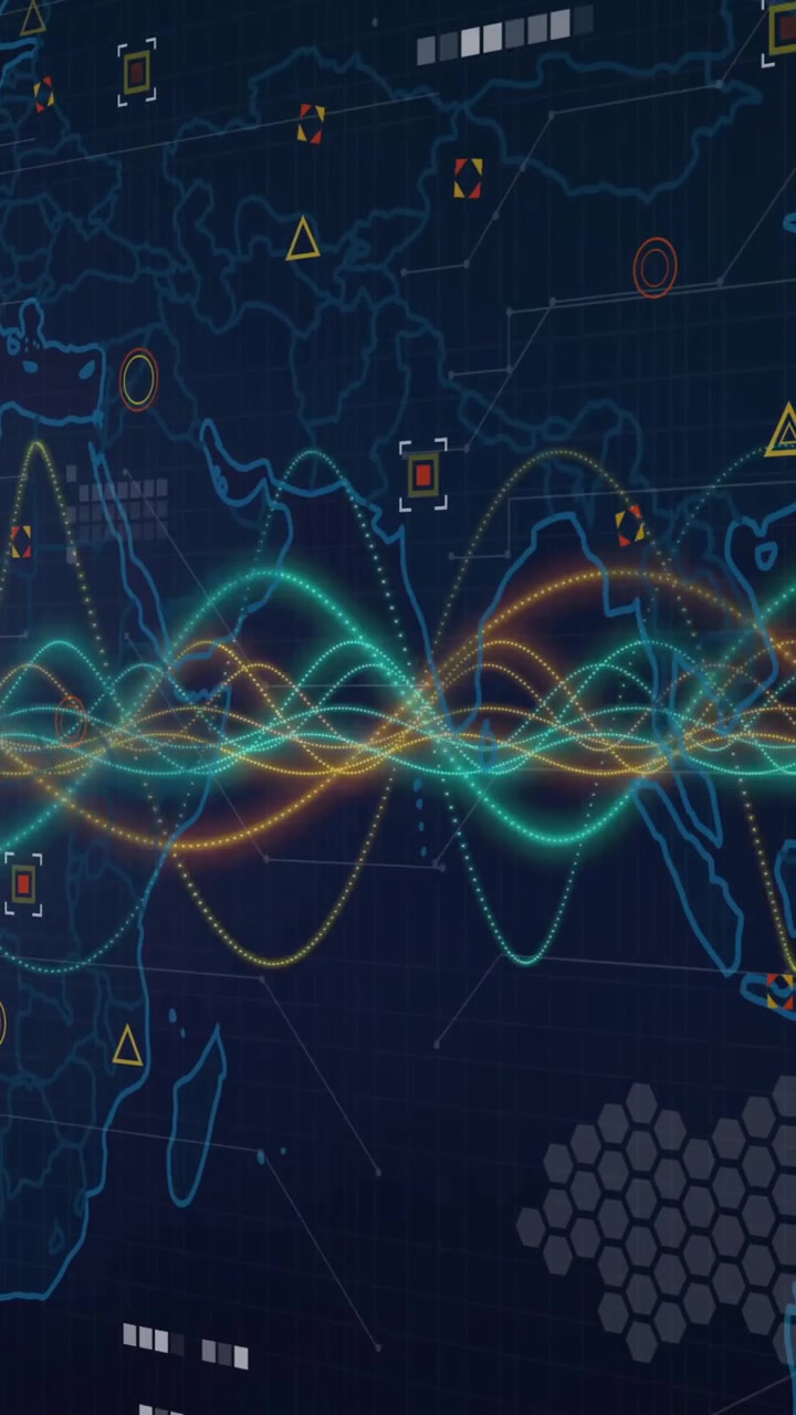 Animation of dna strand over world map and data processing