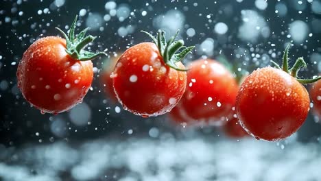 fresh cherry tomatoes with water droplets