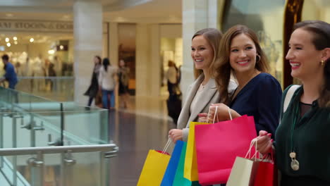 women shopping at the mall