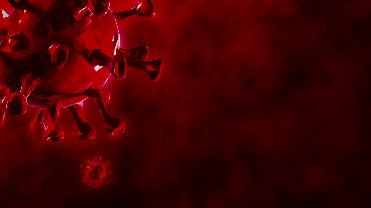 coronavirus abstracto que se mueve en la célula del virus - gráficos en movimiento (bucle)