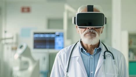 doctor using a vr headset in a medical setting