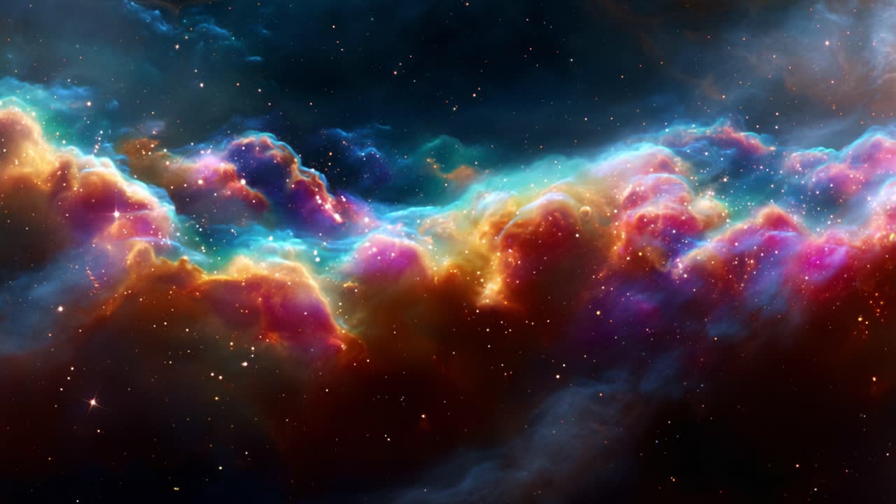 A Stunning Cosmic vista of Colorful Nebulae Explodes in a Celestial Dance of Stars and Gases, Capturing the Endless Beauty of the Universe Against a Deep Space Backdrop