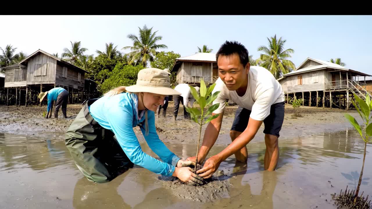 Community Planting Mangrove Trees
