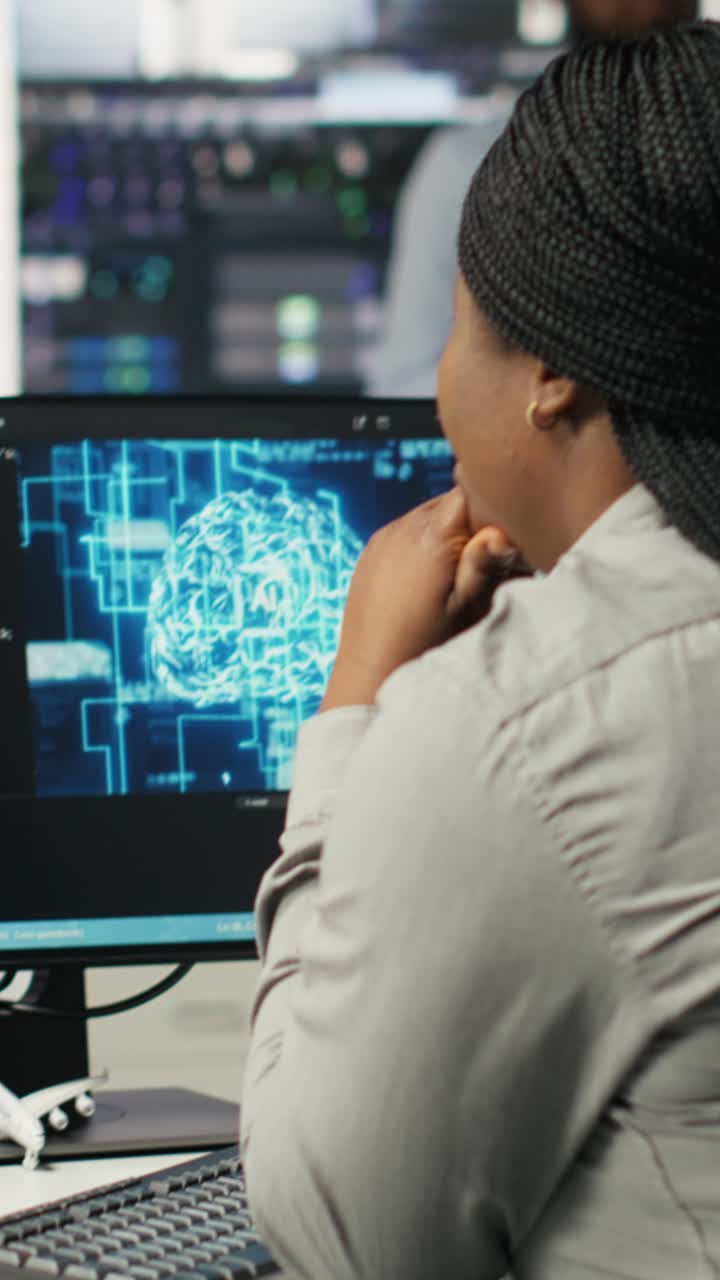 Vertical Video Data Center Admin Does Machine Learning Node Tree Programming