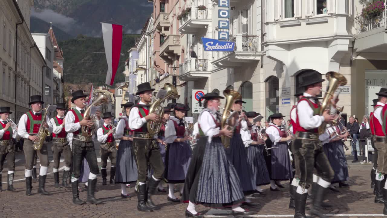 Brass band Kaltern at the annual Grape Festival, Meran - Merano, South Tyrol, Italy (part 2 of 2)