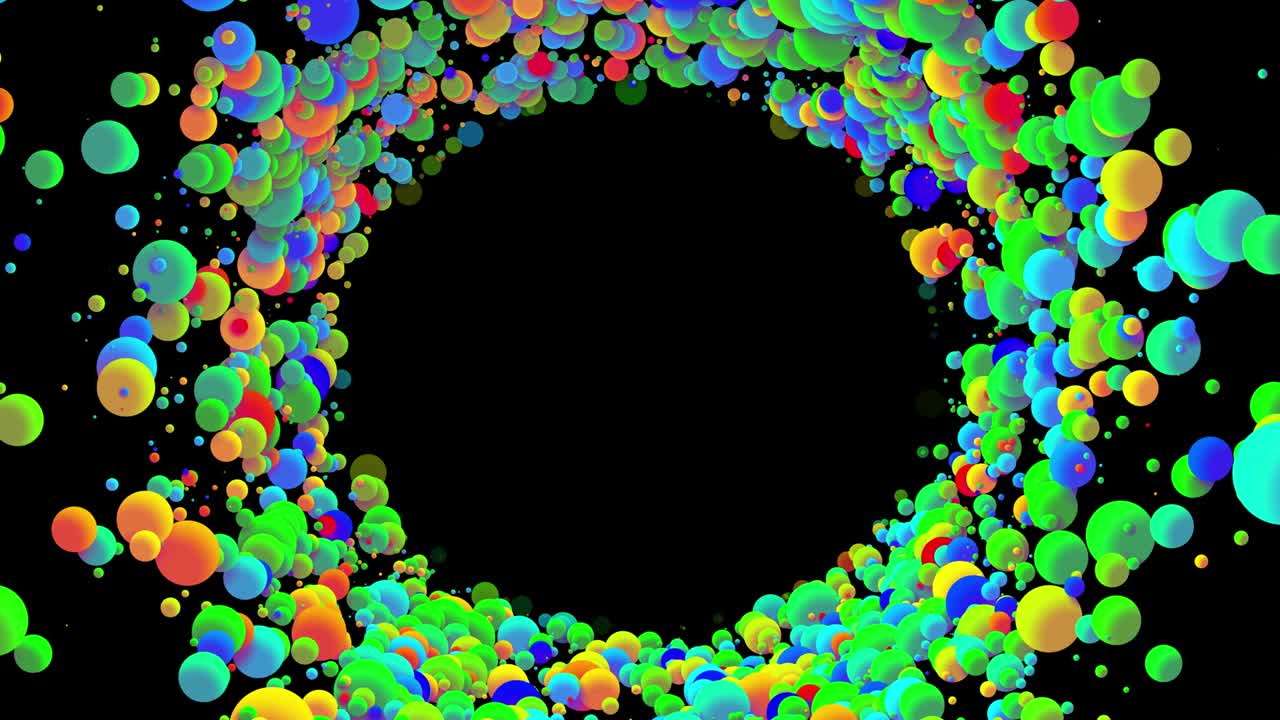 2d 평면 스타일의 아름다운 다채로운 방울과 함께 4k 루프 무결한 추상적인 배경은 액체에서 페인트 거품처럼 부드럽게 움직입니다.