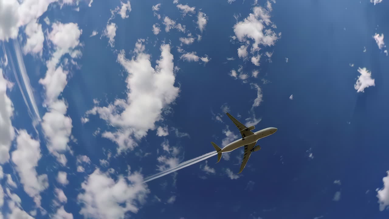 avión en el cielo con nubes
