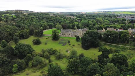 aerial of auckland palace and surrounding castle grounds