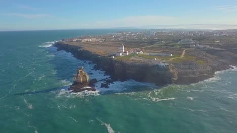 Cliff-side-view-of-Peniche,-Portugal