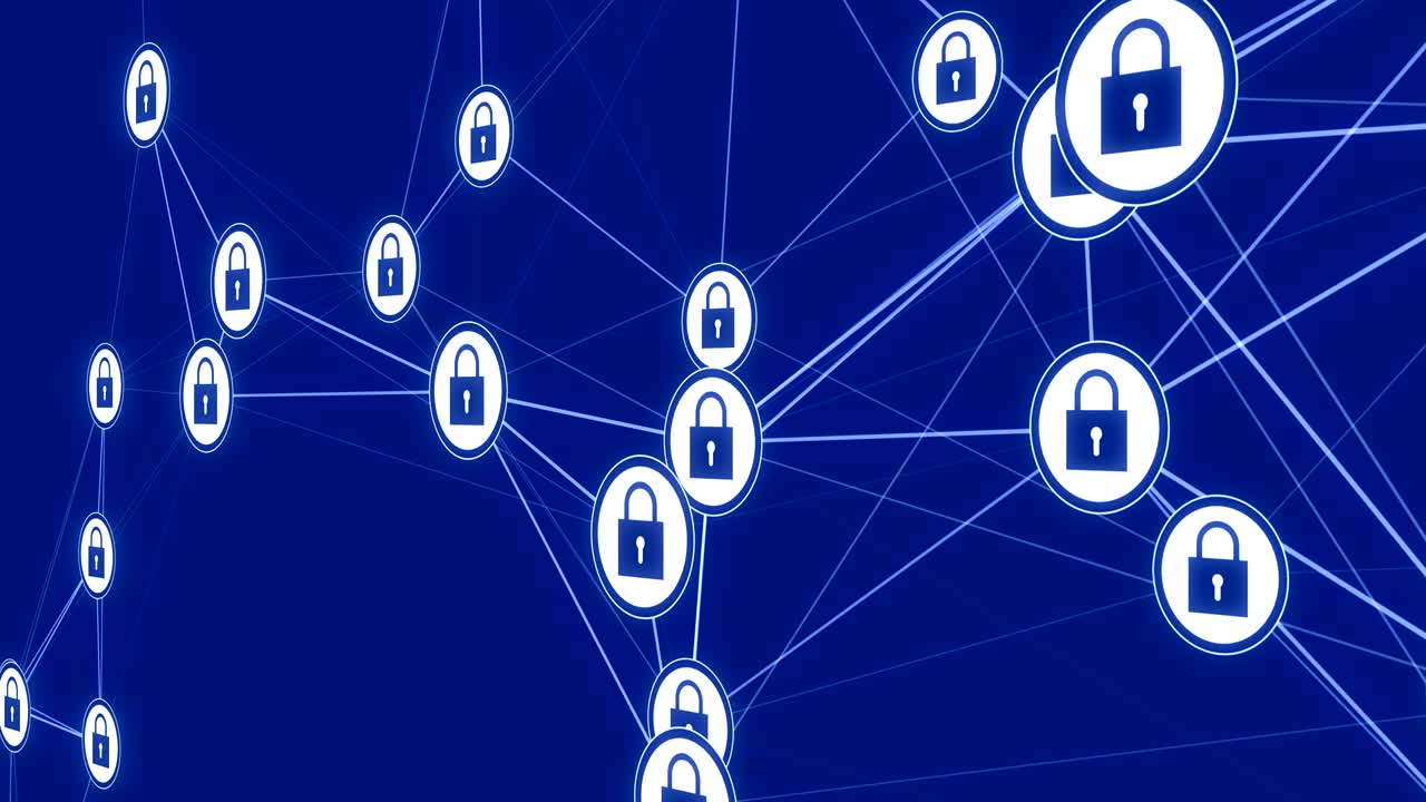 interfaz digital con iconos de bloqueo