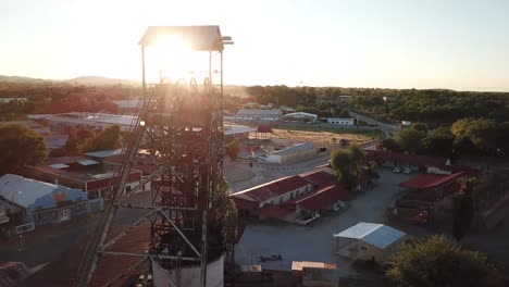 Beautiful-old-rusty-mine-shaft-in-the-middle-of-an-old-mining-town-called-Tsumeb-Namibia