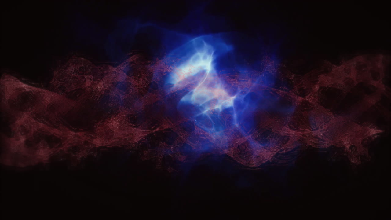 animación de la red de conexiones sobre la cadena de adn sobre fondo negro