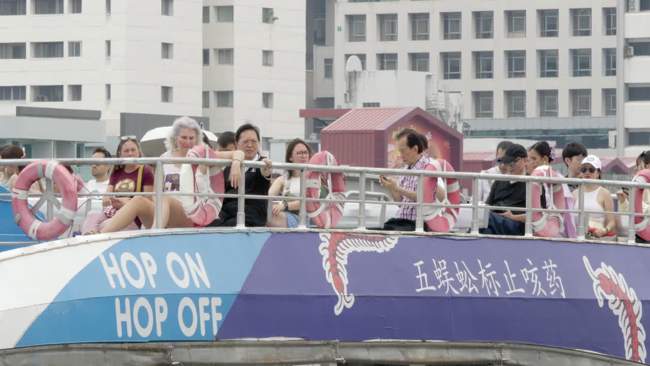 Many Tourists take a boat tour on the Chao Phraya River