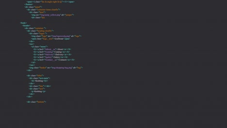 HTML Web Page Code typing animated footage. Programming code abstract technology background for software developer and Computer script concept. template animation for background on the monitor