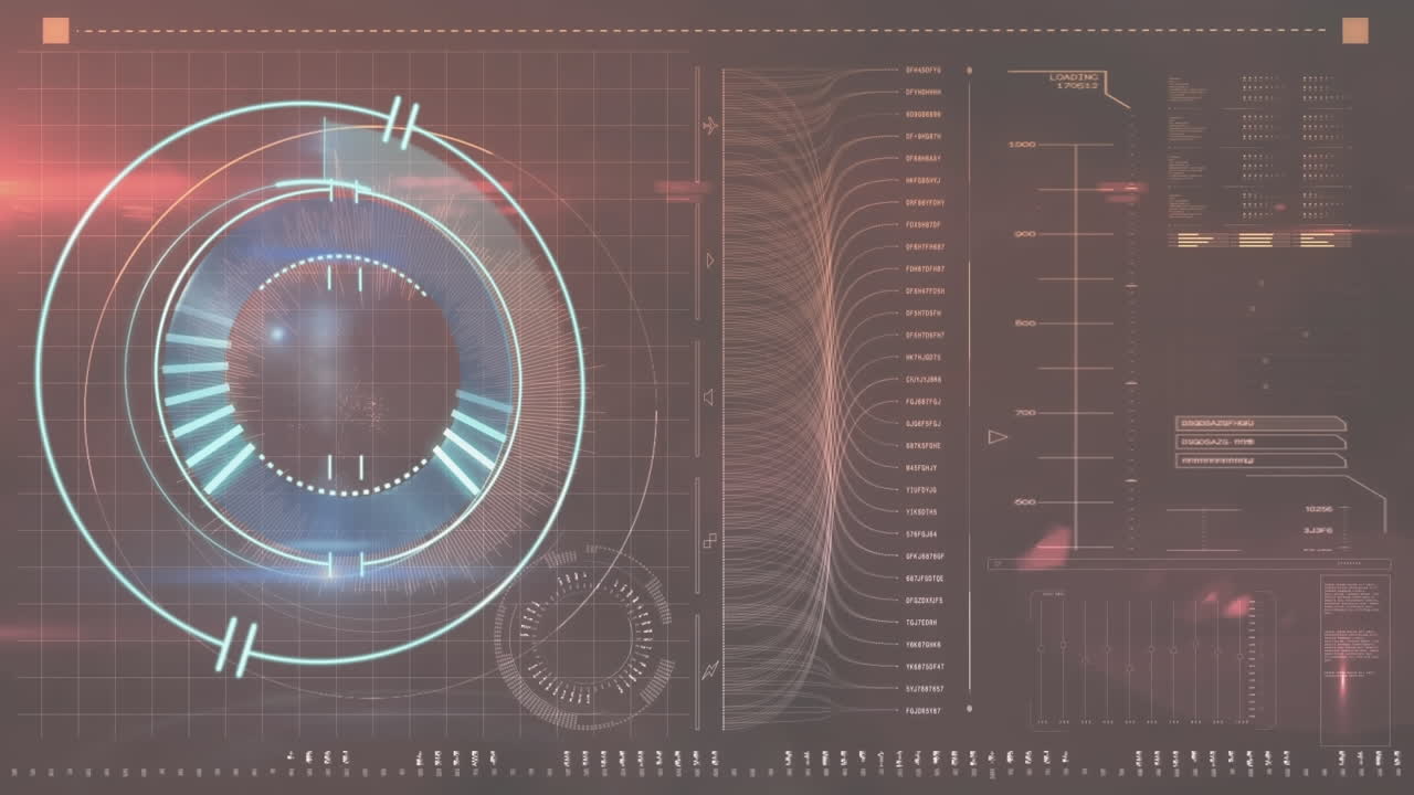animación del procesamiento de datos sobre el escaneo del alcance