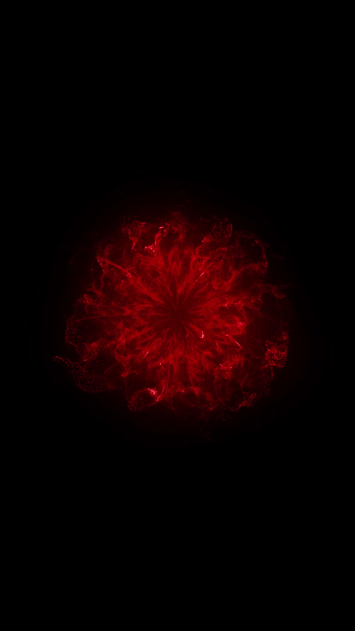 Vertical format red energy shockwave or magic explosion effect on black background for action scenes
