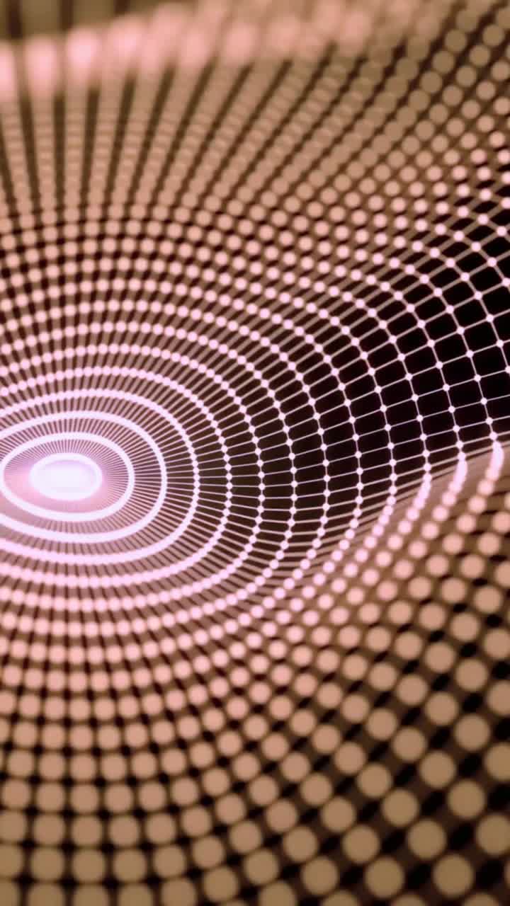 Futuristic Glowing Grid Tunnel Moving in Abstract Digital Space