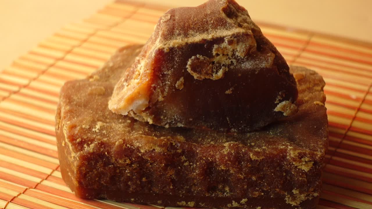 갈색 설탕의 클로즈업