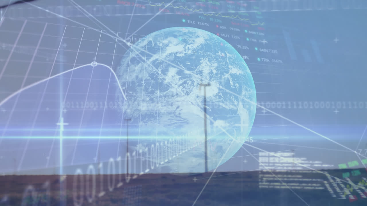 데이터 프로세싱에 대한 지구의 애니메이션