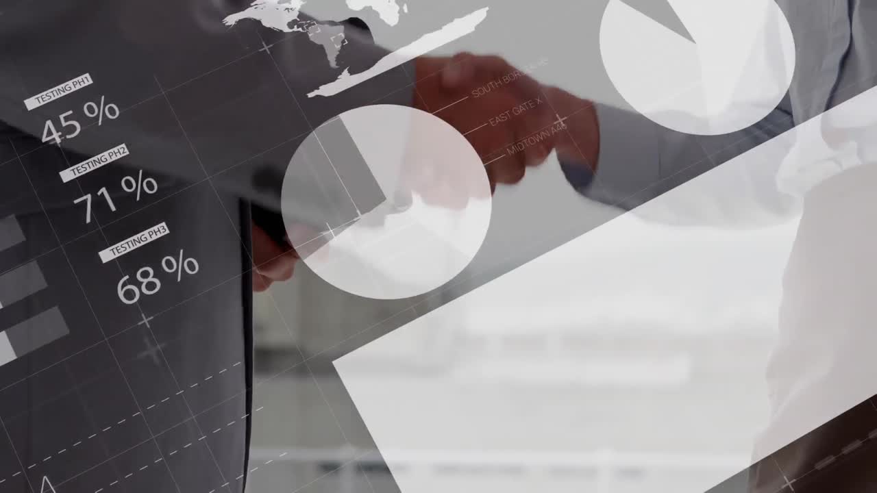 Animation of data processing with handshake in background