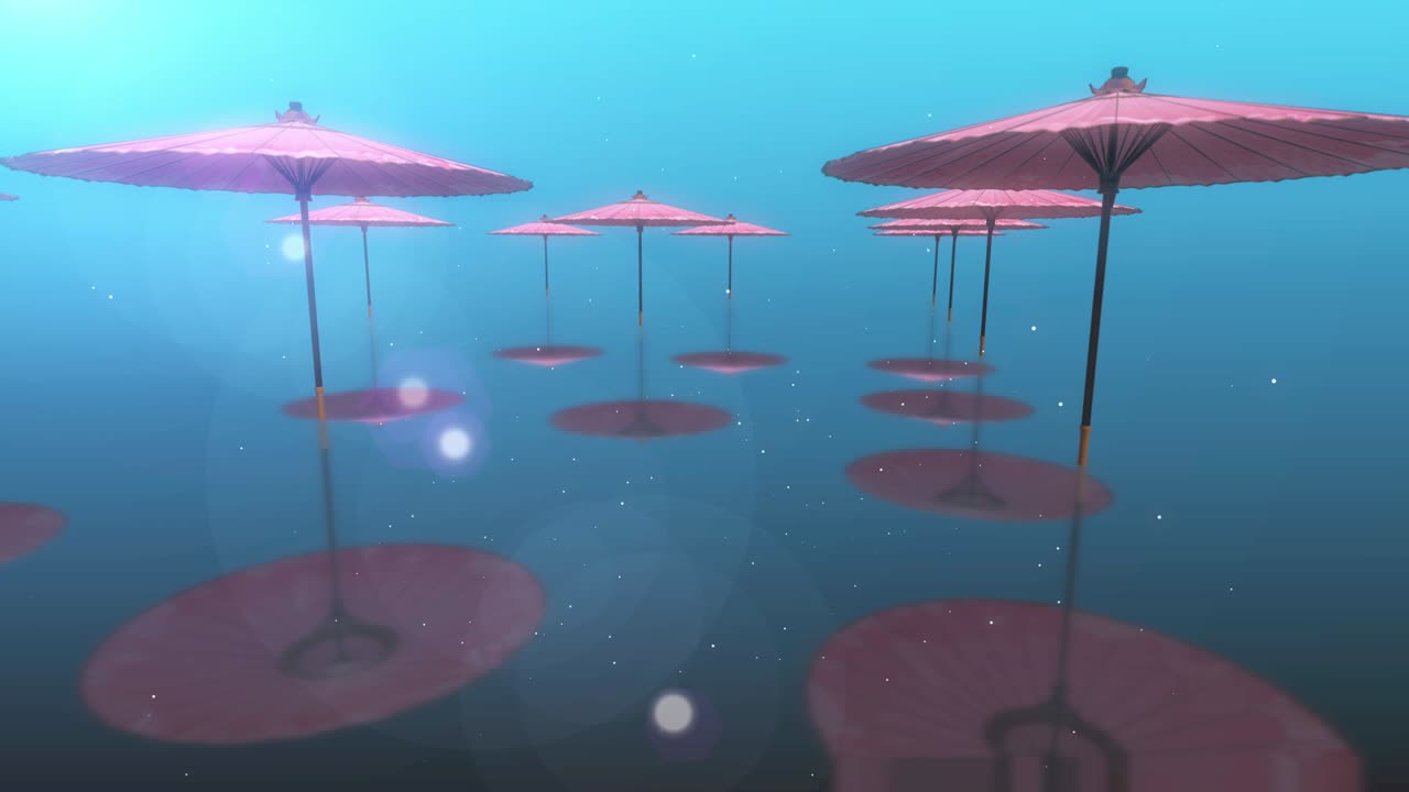 animación de bucle de paraguas chino japonés
