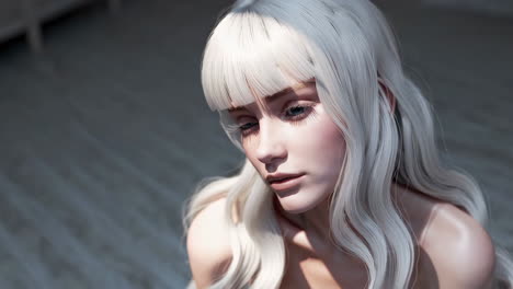 digital portrait of a woman with blonde hair