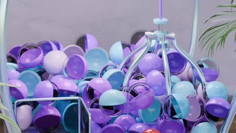 abstract 3d rendered scene with pastel colored balls