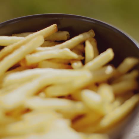 bowl of freshly fried potato chips