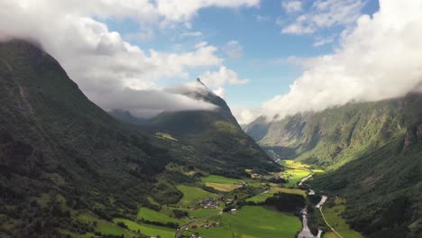 aerial footage beautiful nature norway.